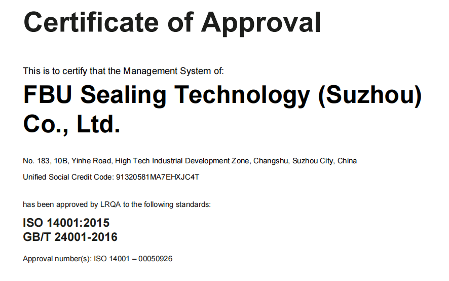 Certifica&ccedil;&atilde;o ISO 14001 da FBU Sealing Technology e seu impacto nos selos mec&acirc;nicos